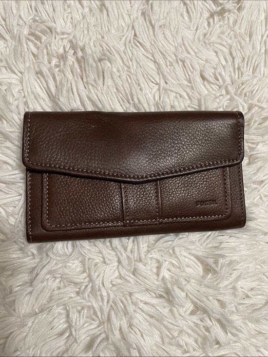 Fossil Handbags - Vintage Fossil Brown Leather Organizer Wallet